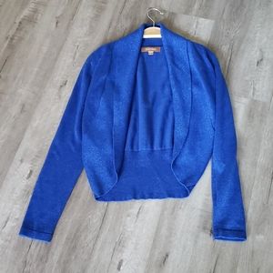 Ellen Tracy Open Royal Blue Knit Cardigan